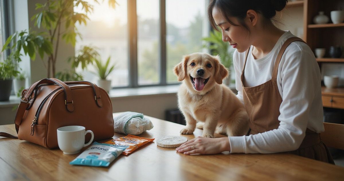 Preparing for first cafe visit with pet