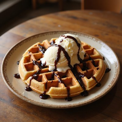 Signature waffles with toppings